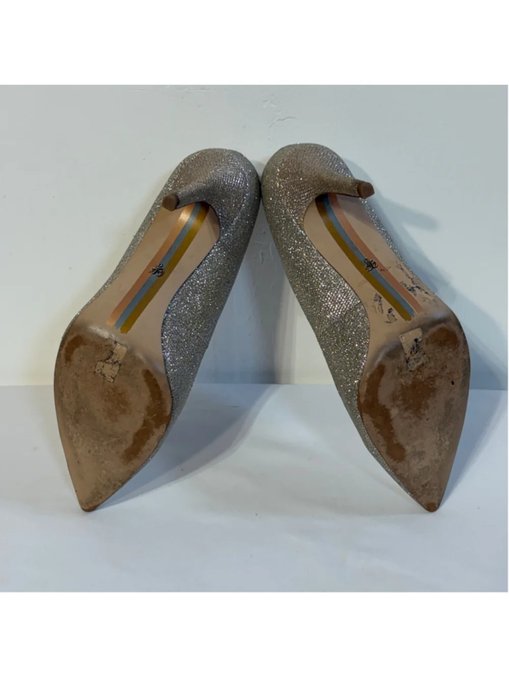 Sam Edelman Danna Pump Women’s Size 9 Jute Glam Mesh Slip On Heels Sparkly